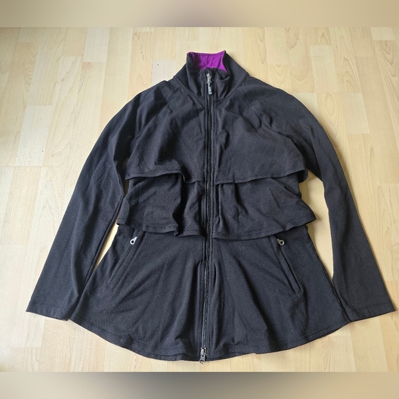 Athleta Renew 3 Tier Jacket Full Zip Black Size Small - Picture 2 of 13